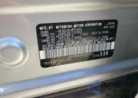 2024 Mitsubishi Eclipse Cross Se from USA, damaged, VIN JA4ATWAA9RZ064983